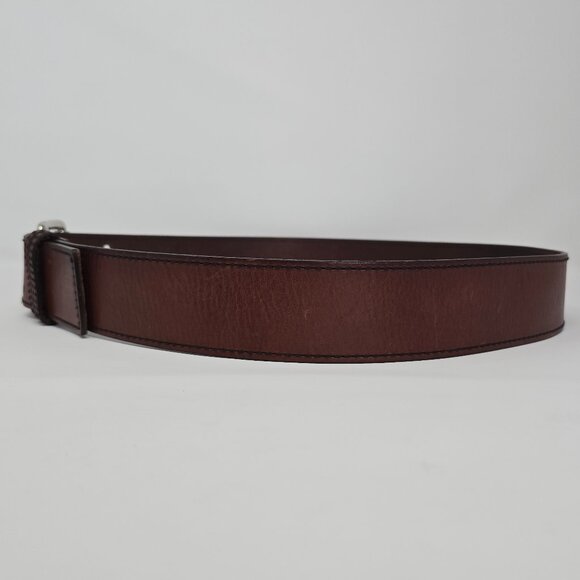 MICHAEL Michael Kors Brown Leather Wide Belt XL Silver Tone Double Prong Buckle